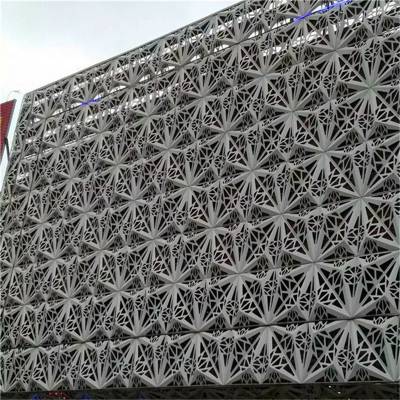 氟碳雕花铝板幕墙铝单板 造型冲孔雕花镂空天花吊顶定制